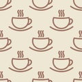 Coffee cups seamless wallpaper pattern Royalty Free Stock Photo
