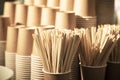 Coffee cups stacked in a pile Royalty Free Stock Photo