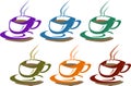 Coffee cups on white Royalty Free Stock Photo