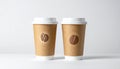 Coffee Cups On White Background With Empty Copy Space Royalty Free Stock Photo