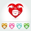 Coffee cute cup logo design elements Royalty Free Stock Photo