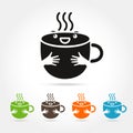 Coffee cute cup logo design elements Royalty Free Stock Photo