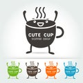 Coffee cute cup logo Vector Royalty Free Stock Photo