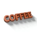 COFFEE 3D TEXT EFFECT Isolated on White Background Royalty Free Stock Photo