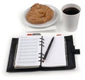 Coffee, danish, planner