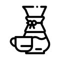 Coffee decanter cup icon vector outline illustration