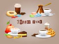 Coffee Decorative Icons Set vector design illustration