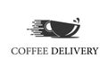 Coffee Delivery Logo Design Template Flat Style Design. Vector Illustration