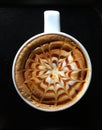 Coffee with design in froth