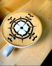 Flower art design on coffee Royalty Free Stock Photo