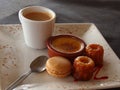 Coffee and dessert in a French cafe