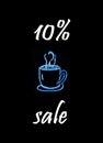 Coffee with 10% discount. Royalty Free Stock Photo