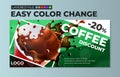 Coffee Discount Flyer Voucher Template Royalty Free Stock Photo