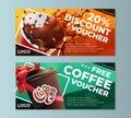 Coffee Discount Flyer Voucher Templates Royalty Free Stock Photo