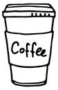 Coffee disposable cup line icon. Takeaway drink Royalty Free Stock Photo