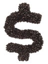 Coffee Dollar Sign Royalty Free Stock Photo