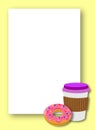 Coffee with donut template