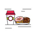 Coffee and donuts icon