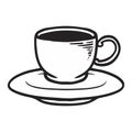 Coffee doodle drawing icon. A cup of coffee drink Royalty Free Stock Photo