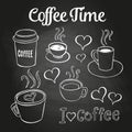 Coffee Doodles Chalkboard Royalty Free Stock Photo