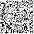 Coffee doodles hand drawn sketchy vector Royalty Free Stock Photo