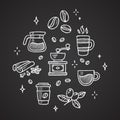 Coffee doodles Royalty Free Stock Photo