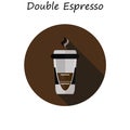 Coffee Double Espresso illustration. Royalty Free Stock Photo