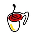 Coffee drink or cup of tea color icon