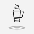 Coffee drink or cup of tea icon.