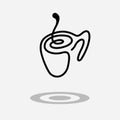 Coffee drink or cup of tea icon.