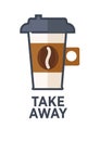 Coffee drink cup vector flat icon for takeaway cafe menu Royalty Free Stock Photo