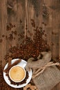 Coffee Drink. Cup Of Coffee On Wooden Table. Royalty Free Stock Photo