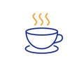 Coffee drink line icon. Hot cup sign. Vector