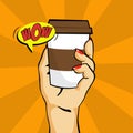 Coffee drink in a pop art style.