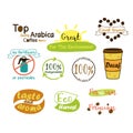 Coffee drink template insignia label design set