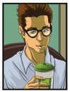 Coffee Drinking Businessman.