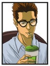 Coffee Drinking Businessman