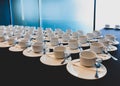 Coffee drinks catering, Hot Coffee Served with Bread, Coffee break at conference meeting for seminar Royalty Free Stock Photo