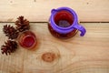 Coffee drinks served on wooden tables