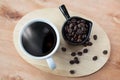 Coffee drip style on the table. Hot coffee in cups on a wooden t Royalty Free Stock Photo