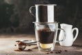 Coffee dripping in vietnamese style Royalty Free Stock Photo