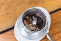 Close up of Coffee dripping in vietnamese style Royalty Free Stock Photo