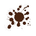 Coffee drop stains isolated on white background