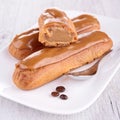 Coffee eclair Royalty Free Stock Photo
