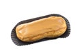 Coffee eclair pastry on white background Royalty Free Stock Photo