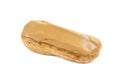 Coffee eclair pastry on white background Royalty Free Stock Photo