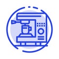 Coffee, Electric, Home, Machine Blue Dotted Line Line Icon Royalty Free Stock Photo