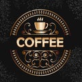 Coffee elegant black minimalistic banner design. Vector illustration decorative design