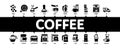 Coffee Energy Drink Minimal Infographic Banner Vector