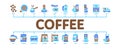 Coffee Energy Drink Minimal Infographic Banner Vector